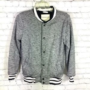 Tucker +‎ Tate Boys Sweater Jacket Snap Up Size Large 10-12 Blue Gray White